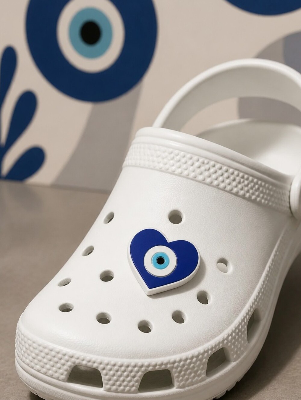 Evil Eye Heart Croc Shoe Charm Nazar Love Protection Lucky Charm Jibbitz Style